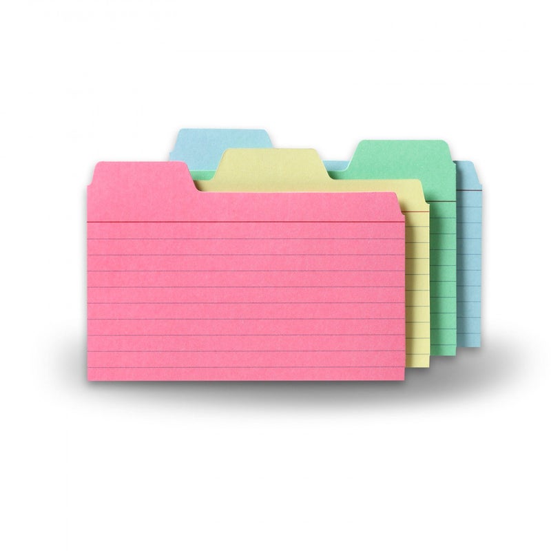 Find It Find-It Tabbed Index Cards, 3 x 5 Inches, Assorted Colors, 48-Pack (FT07216) - Image 1